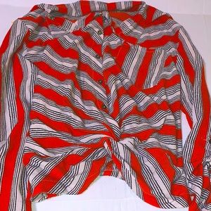 Striped button down 3XL kids shirt 98% polyester